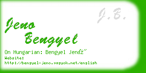 jeno bengyel business card